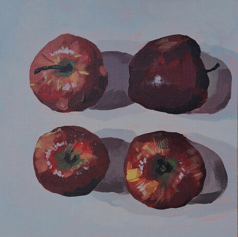 Quad Apple 8x8in Acrylic on canvas panel $80 Inquire
