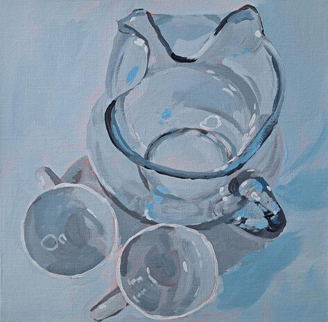 Cool Glass 8x8in Acrylic on canvas panel $80 Inquire