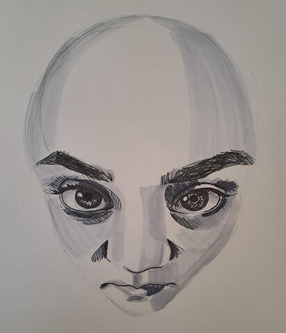 Bald Self; Copics on paper